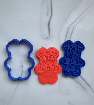 Cookie cutter gingerbread Mickey Mouse and Minnie Mouse