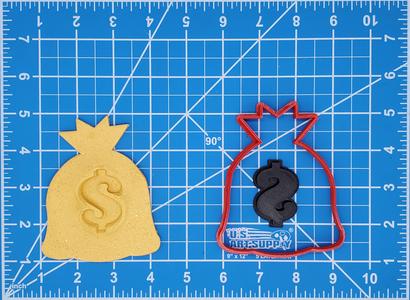 Money Bag Multipiece Fondant Cookie Cutter Set Multiple Sizes