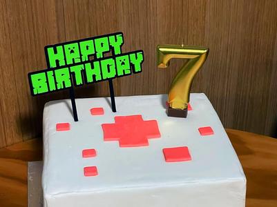 Minecraft Happy Birthday Cake Topper