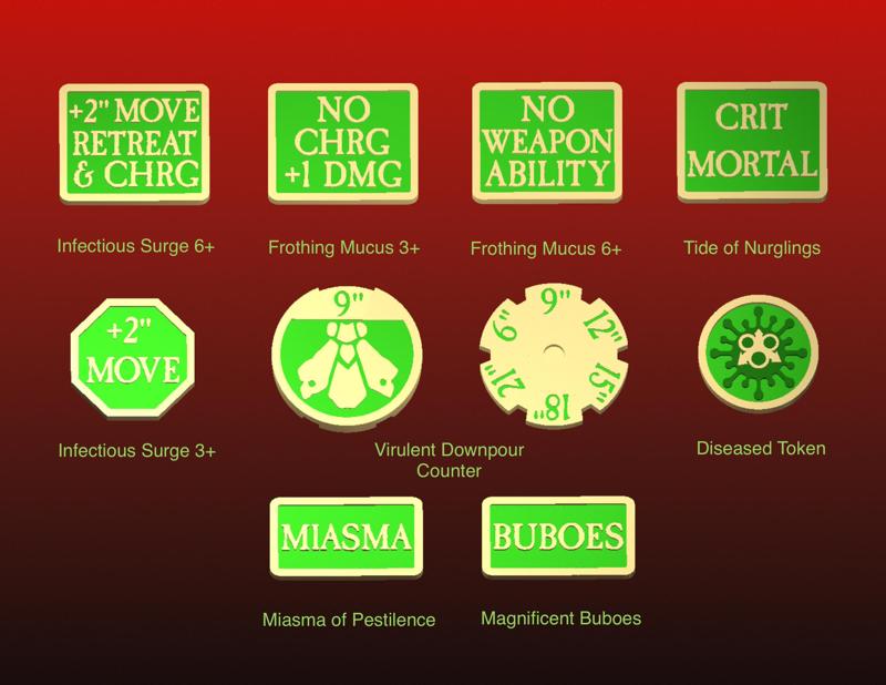 Diseased demons token set
