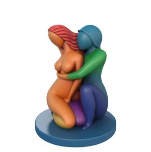 Embrace of Colors - Abstract Couple Figurine