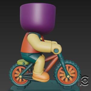 Pot Head Cyclist #2 - 3D Printable Model