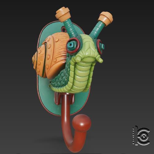 Slowbit Hook - Cyber Snail Companion STL
