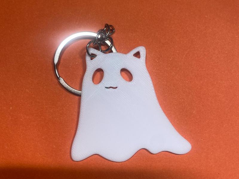 Adorable Ghost Cat Keychain (Lovely on Both Sides) – Requires only 4g of material