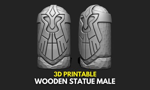 Wooden Statue Male 3D STL File for 3D Printing