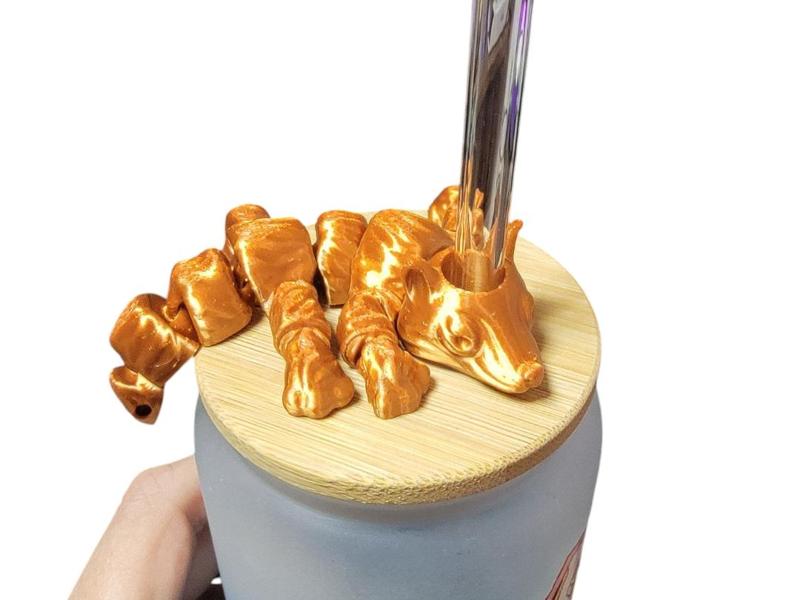 Articulated Fox Straw Topper - Fits Stanley 