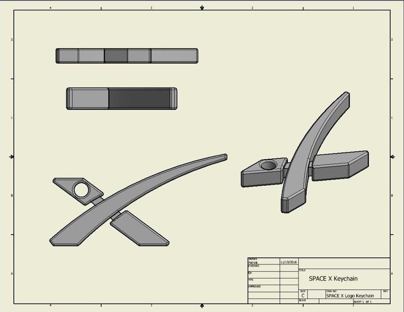 SPACE X Logo Keychain