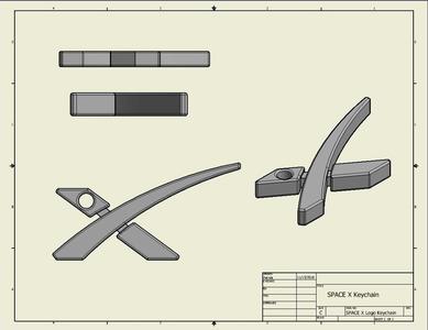SPACE X Logo Keychain