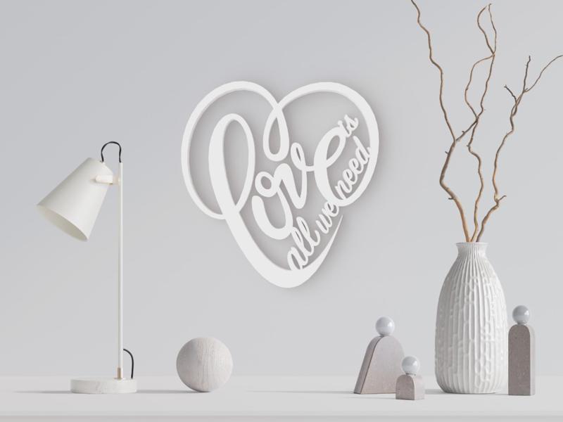 Valentine's Day "Love is All We Need " Wall Art