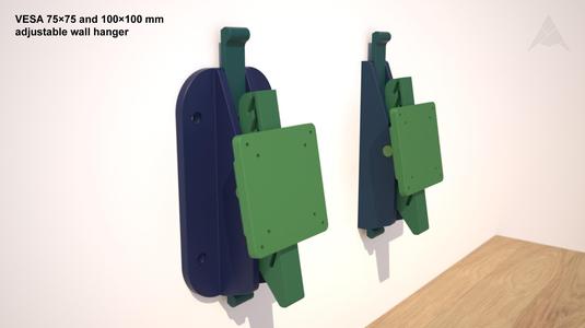VESA 75×75 and 100×100 mm adjustable wall hanger