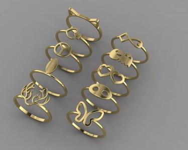 10 Light Wt Rings Printable 3d model