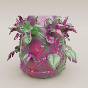 Botanical Elegance - High Poly Flower Vase 3D Model