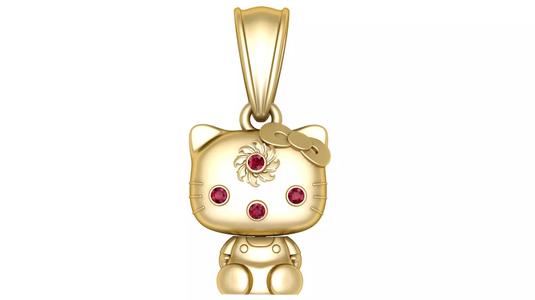 CAT GOLD PENDENT