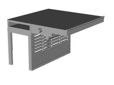 Art Deco Station Platform waiting room building middle extension 1/148 scale