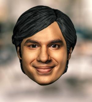 1/6 1/12 Rajesh Koothrappali Raj Kunal Nayyar The Big Bang Theory Head Headsculpt