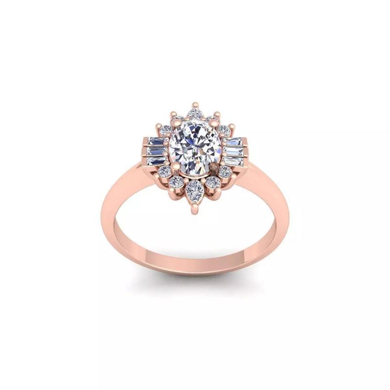 Woman Engagement Ring 3d Model and Render 4