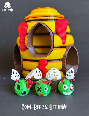 Flexi Zom-Bees and Bee hive