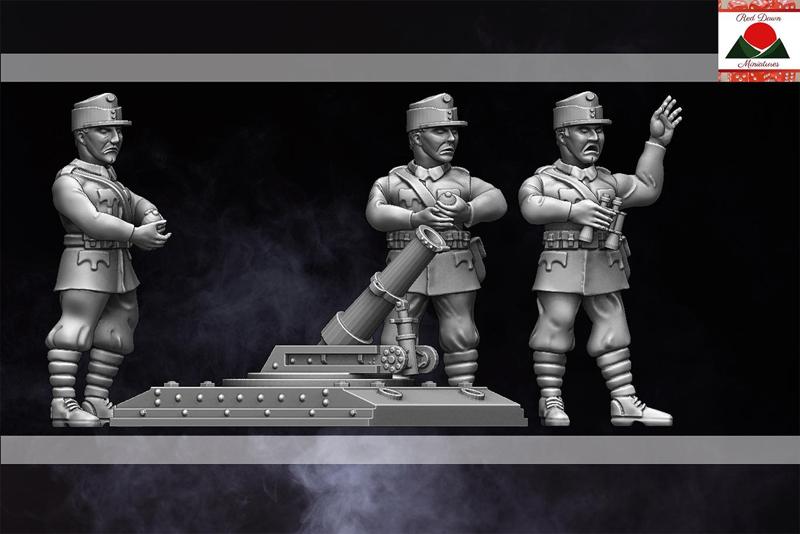 28mm WW1 Austria-Hungarian Trench Mortar Team
