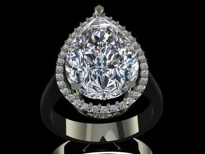 White Sapphire Luxury Golden Ring with Small Diamonds