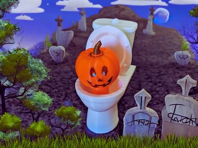 Pumpkin Skibidi Toilet Interactive 3D Print!