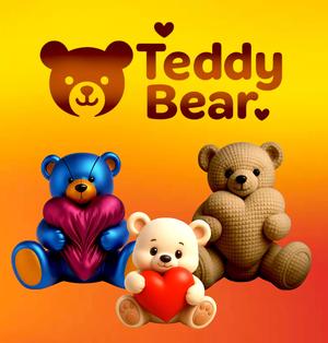 Super Pack Valentine Teddy Bear Heart Ornament printed FDM
