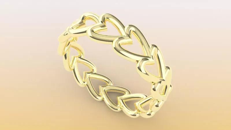 joias anel coracao ouro brilhante