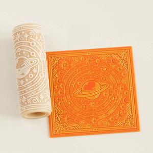 Celestial Orbit Tile Texture Roller – Clay, Pottery, Fondant, and Crafts