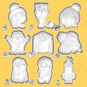 Minions / Despicable Me cookie cutters - crazy crew set / bundle - 9 pieces