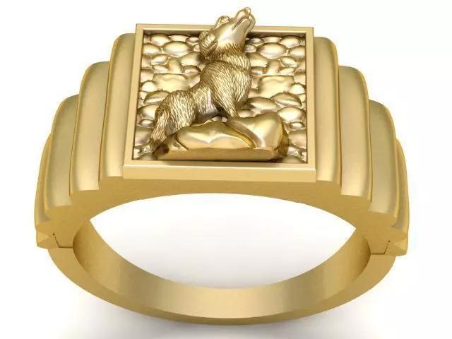 Wolf Ring For Men Fashion 3d Printable Model