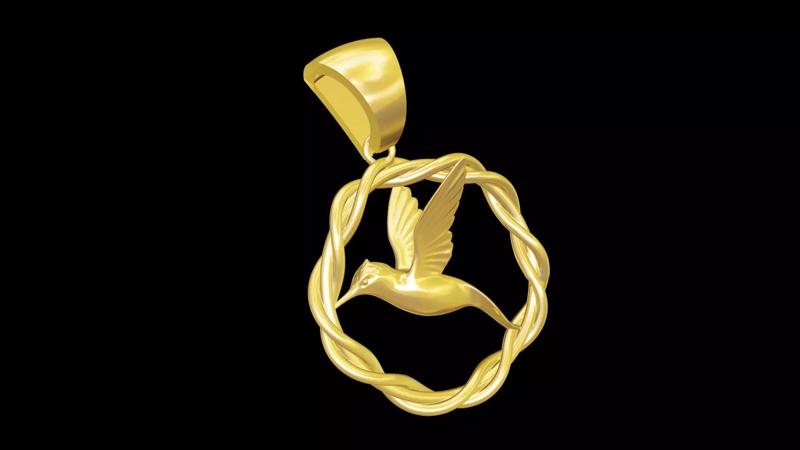 Hummingbird Pendant jewelry Gold