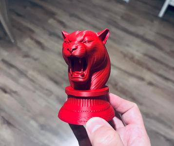 Leopard stand animal miniature head sculpture