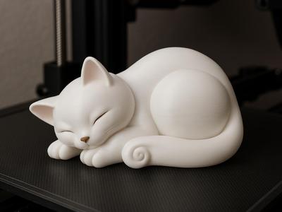 Curled Cat Desktop Accessory