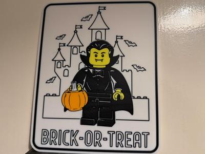 Brick Or Treat - Halloween Vampire Brick Sign
