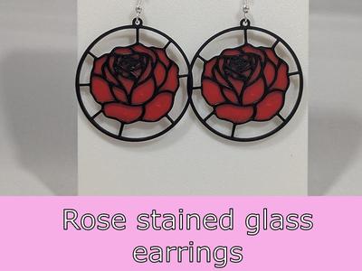 Rose sained glass earrings - 3 variants