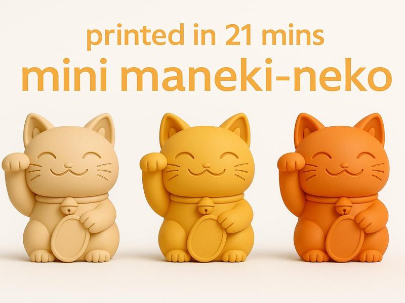 Mini Maneki-Neko – Lucky Cat Charm (21 min print)