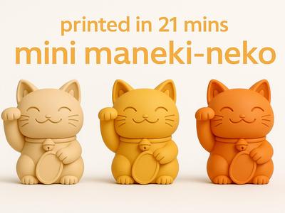 Mini Maneki-Neko – Lucky Cat Charm (21 min print)