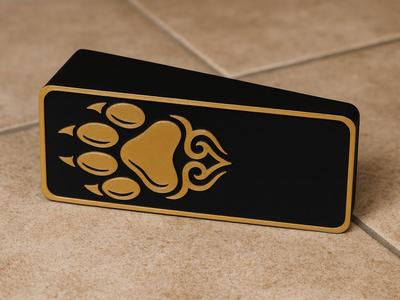 Doorstop with cat paw motif