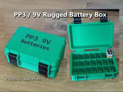 Rugged PP3 9V Battery Box for 21 batteries