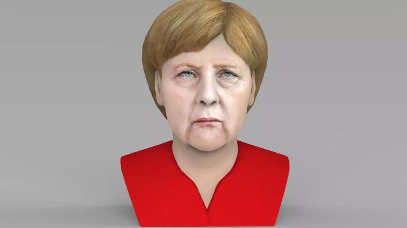 Angela Merkel bust ready for full color 3D printing