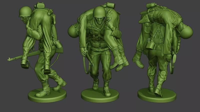 American soldier ww2 carring wounded A10