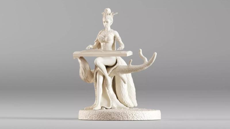 001562 Elegant mythical fox girl