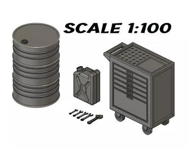 1-100 Scale Gundam Diorama Tool Canister Barrel