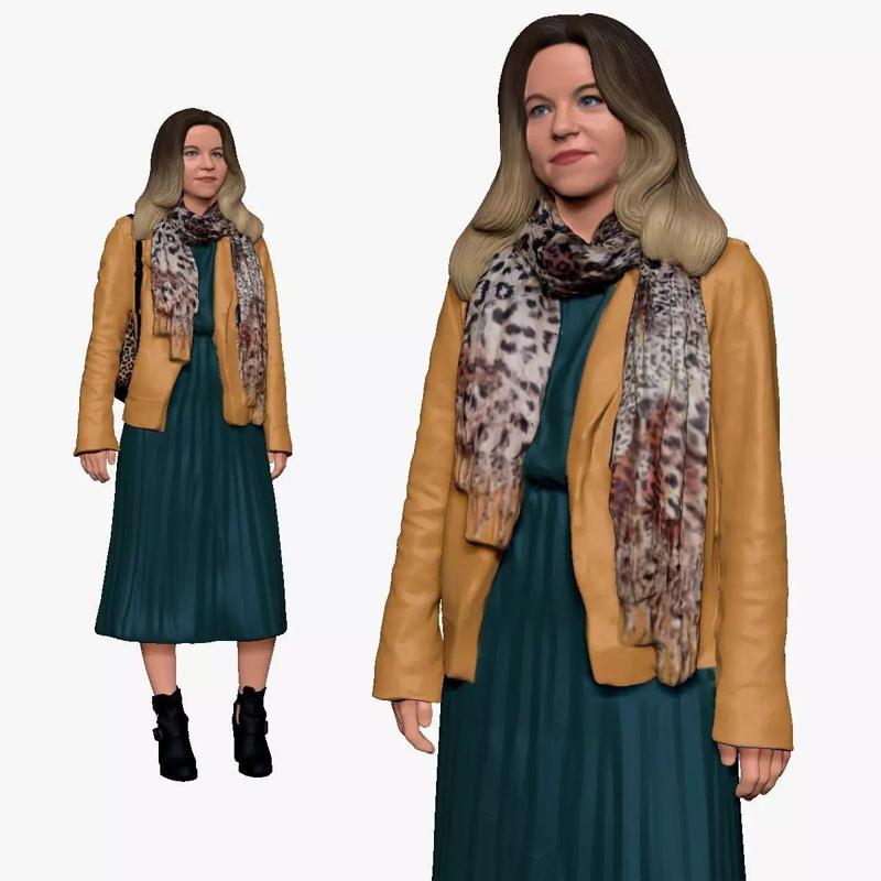 001209 woman in modern style ambre hairs 3dp