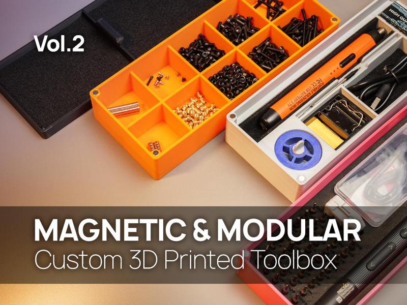 Magnetic 3D Printed Toolbox – Part 2 (Soldering Kit + Screw Storage Module)