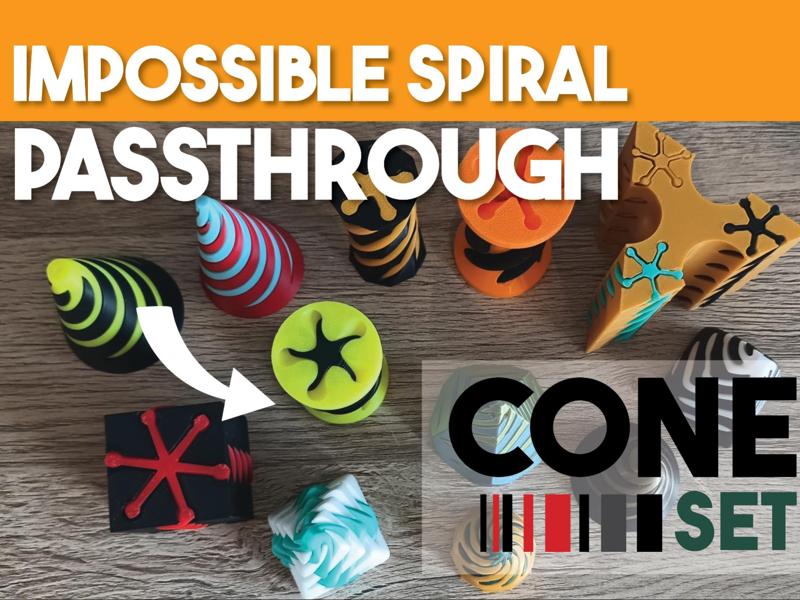 Spiral Passthrough Fidget CONE mega SET