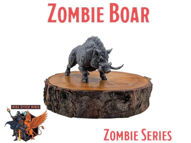 DnD TTRPG Zombie Boar Miniature
