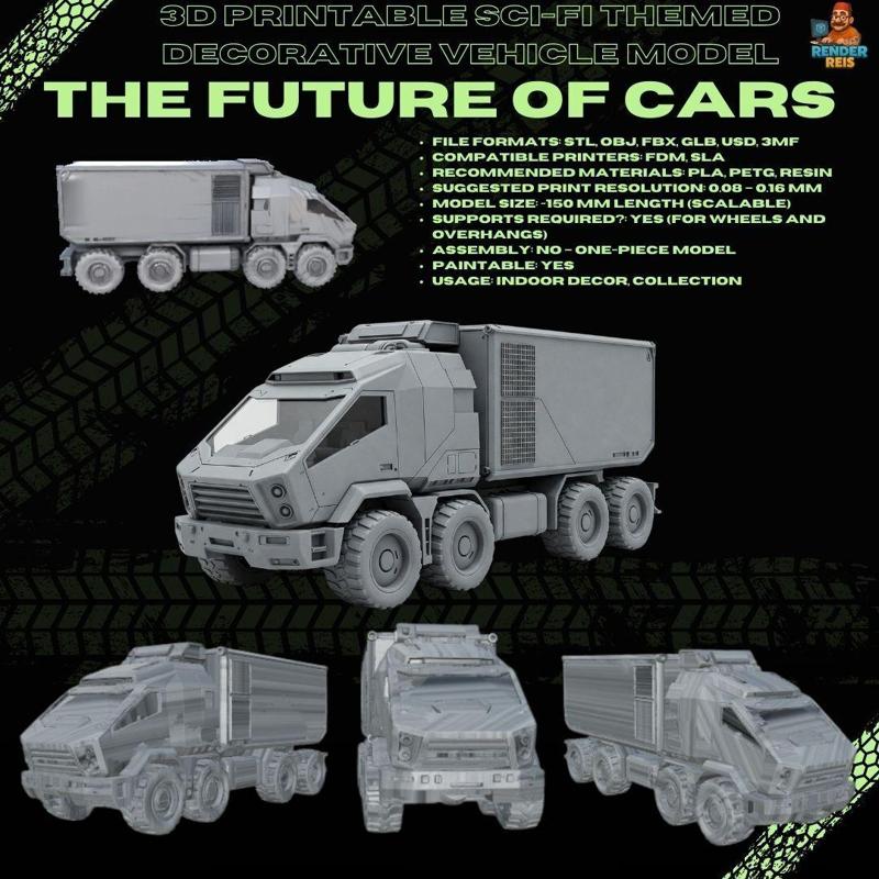 3D Printable Modern Military Transport Truck