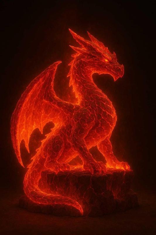 3D Fiery Dragon – Majestic Mythical Creature STL