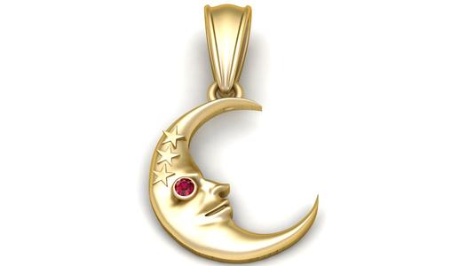 Gold Moon Pendant