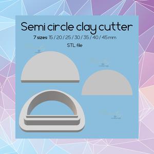 Semi circle clay cutter | Digital STL file | sharp cutter | 7 sizes | polymer clay cutter